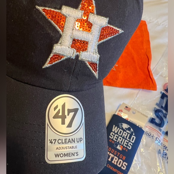 Houston Astro’s AL Championship  2021 set Includes sparkle hat +accessories - Picture 6 of 10